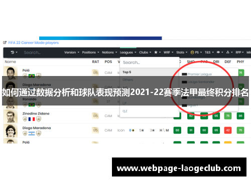 如何通过数据分析和球队表现预测2021-22赛季法甲最终积分排名