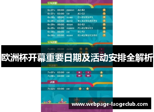 欧洲杯开幕重要日期及活动安排全解析