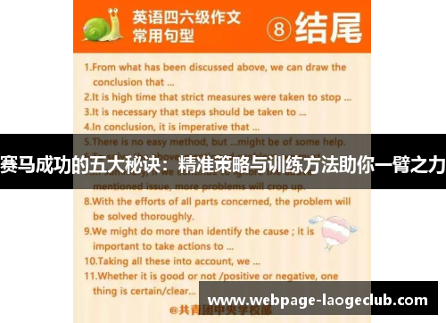 赛马成功的五大秘诀：精准策略与训练方法助你一臂之力